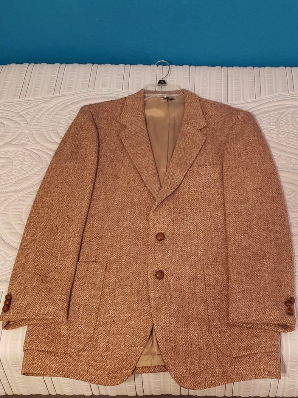 Harris Tweed 100% Wool Blazer Herringbone pattern